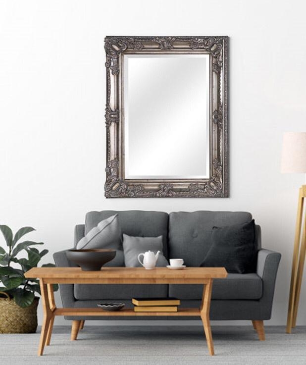 ESPEJO ESTILO ANTIGUO PLATEADO 99X129 CM - Grabatto