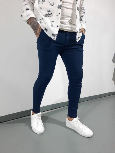 PANTALON CHINO BENGALINA AZUL ULTRA SKINNY
