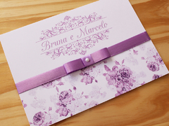 Convite de Casamento floral lilás