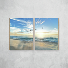 Sunrise beach I Díptico - O2 Arts Quadros Personalizados