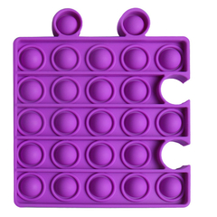 Kit Fidget Toys (Pop It Liso + Cube Cubo Clicker + Pop It Squishy Mochi Sortido Chaveiro) Brinquedo Anti Stress