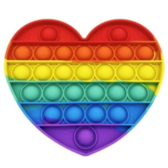Kit Fidget Toys com 8 Peças ( Cube Cubo Clicker + Pop It Rainbow Arco Iris + Marble Mash + Squishy Mochi) - Anti Stress - Plugados na internet