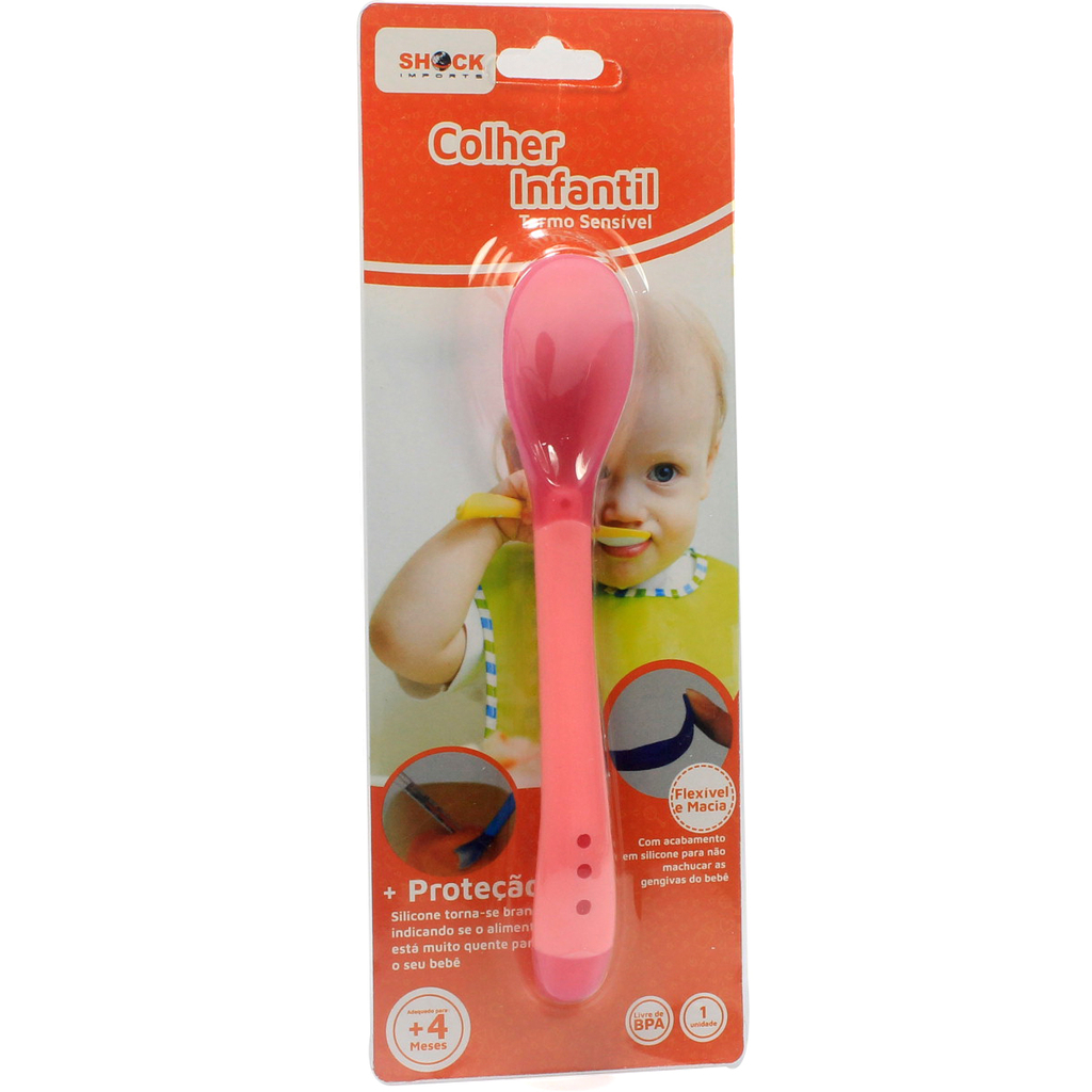 Kit Com 2 Colheres Para Bebe Termica De Silicone Baby Plugados