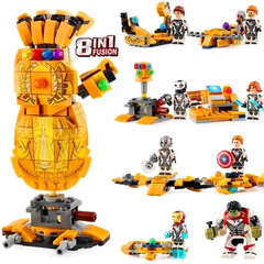 Kit 8 em 1 Marvel Vingadores Manopla - Lego Minifigures The Avengers / Os Vingadores - 368 PÇS - Plugados - comprar online