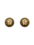 Brinco botão em acetato italiano com pedra natural rutilo dourado e banho ouro 18k - comprar online