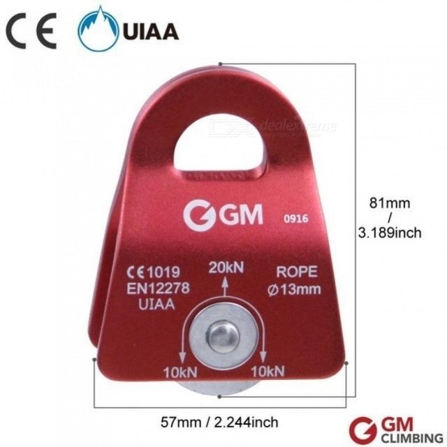 Polia Oscilante 20KN Compact corda até 13mm CE UIAA – G GM - Equilíbrio na Vida