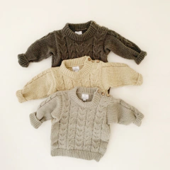 Sweater Trenzas Gris topo - comprar online