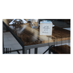 Barra Slim + dos banquetas - TOLI - Wood & Metal - Muebles de calidad