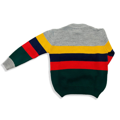 Sweater rayado gris melange 423723 - comprar online