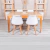 Juego de Comedor Mesa Winka Madera 140 + 4 Sillas Tulip Blancas -