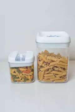 FRASCO "TREVI" CUADRADO "S" CON TAPA HERMETICO DE ACRILICO - tienda online
