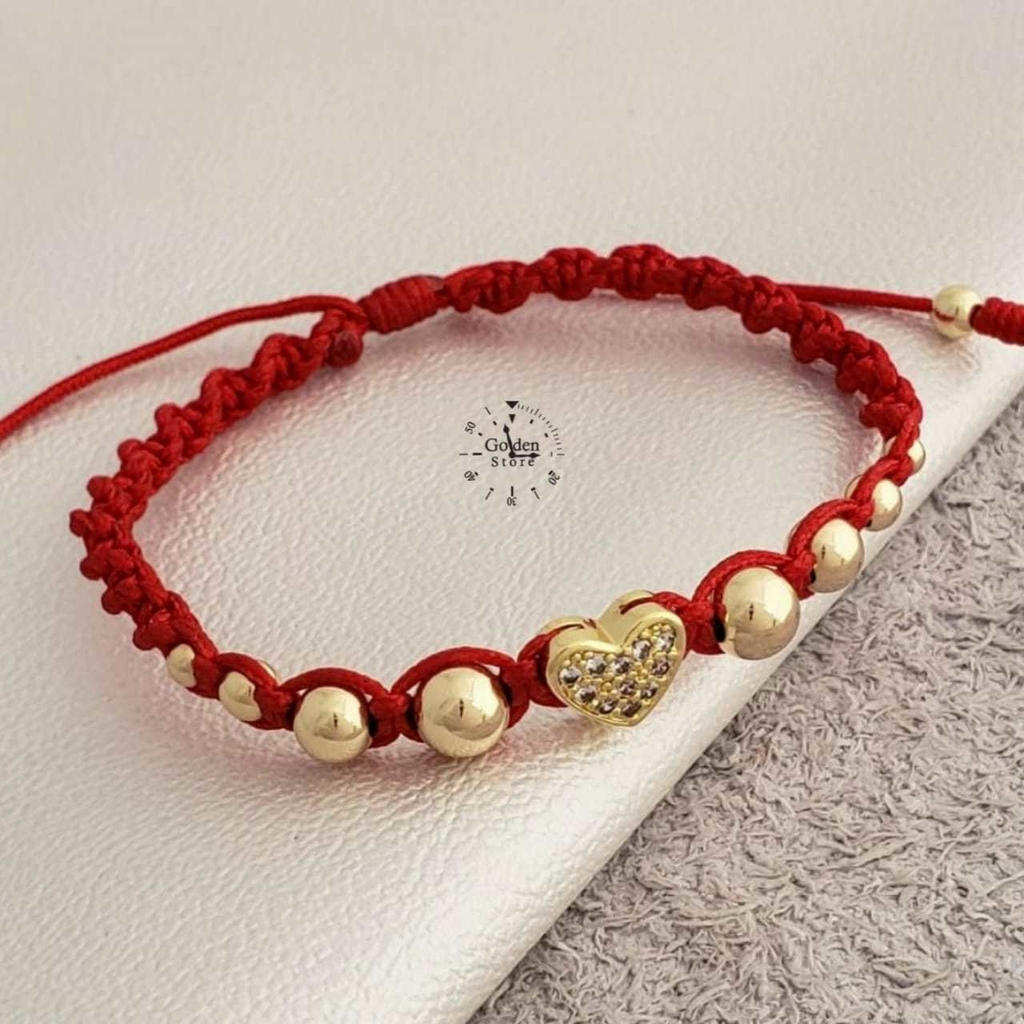 PULSERA TEJIDA DIJE CORAZÒN - Comprar en GOLDEN STORE