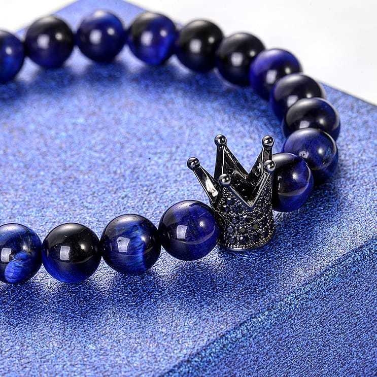 Pulsera De Piedra Naturel Pulsera De Corona De Plata Pulsera Pulsera De Piedra Naturel Pulsera De Corona De Plata Pulsera