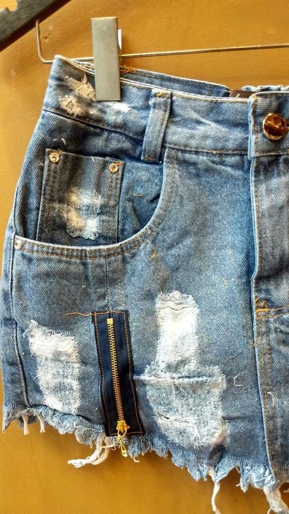 short saia jeans customizado Ref: 22149