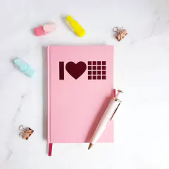 Cuaderno Tapa Dura Rosa I Love Cuadriculado - tienda online