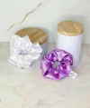 Scrunchie Saten - violeta o blanco