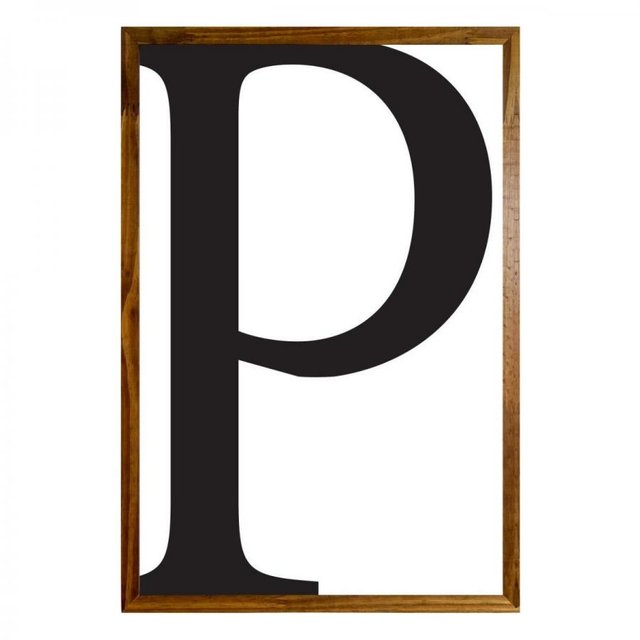 Quadro Home Office arte Letra P Tipografia alfabeto