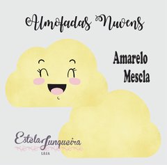 Kit tecido Almofada nuvens amarelo mescla