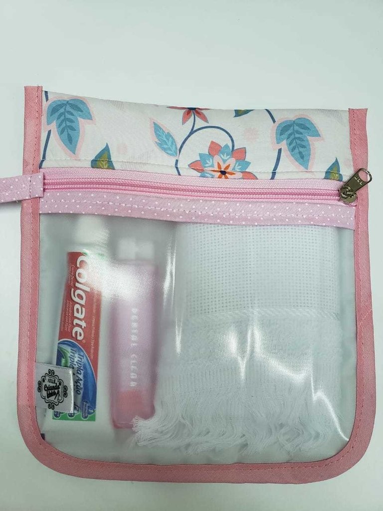 Kit higiene bucal - Floral rosa 1 - Estela Junqueira