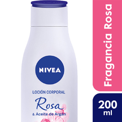 Loción Corporal NIVEA Rosa y Aceite de Argán Piel Normal a Seca 200 ml Botella