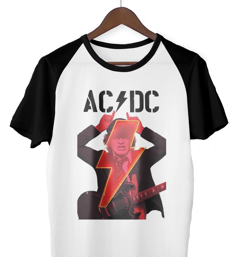 Remera AC/DC Angus Demonio Ranglan - Tienda Uke