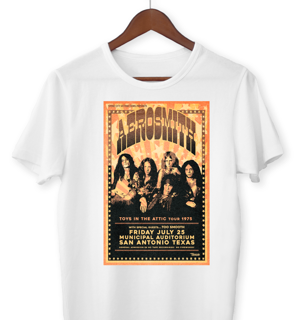 Remera Aerosmith poster San Antonio Tienda Uke