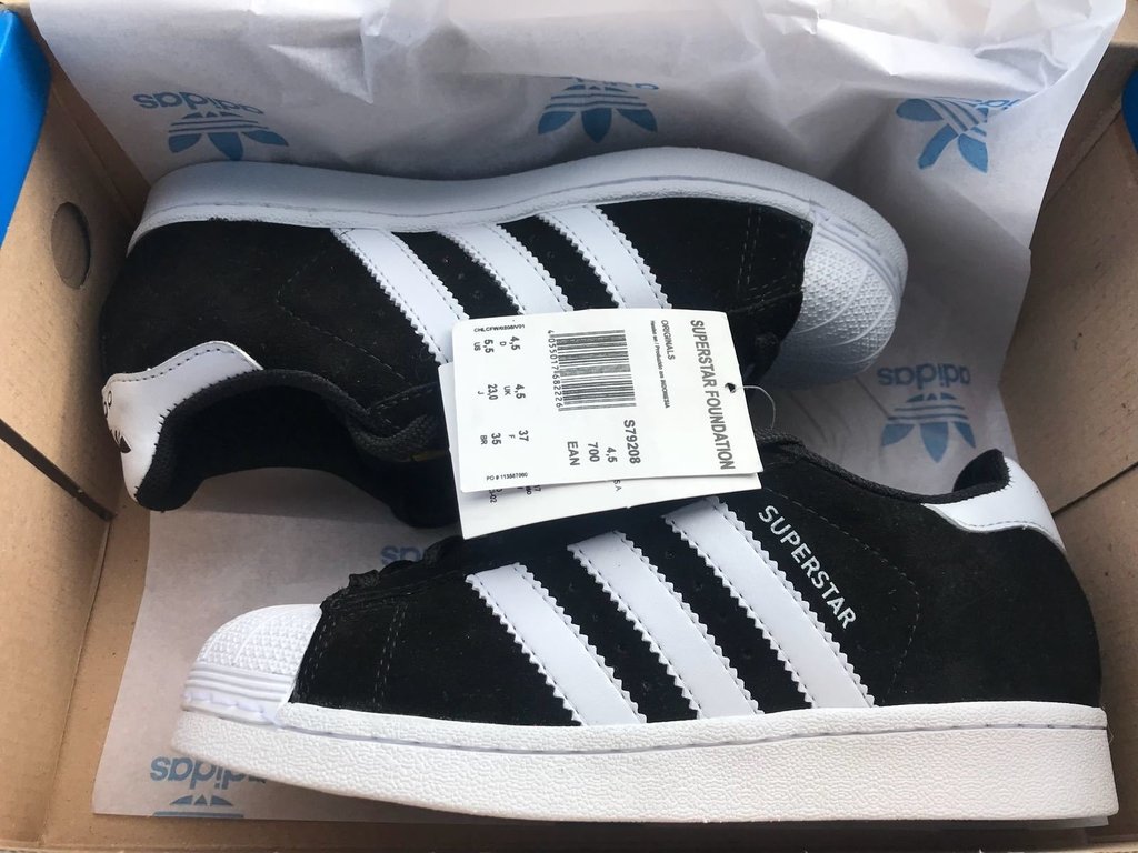 Tenis Adidas Superstar Foundation Preto Camurça Masc/Fem