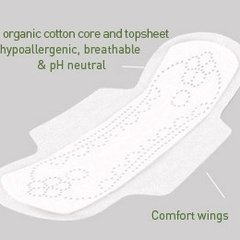 Toallas higiénicas súper en algodón orgánico caja 10und