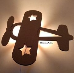Luminaria Avião com Estrelas 35cm com Fiação