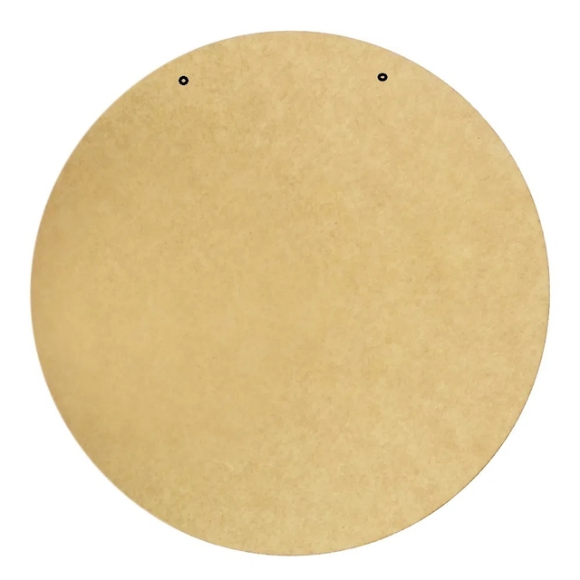 Placa Redonda lisa 20cm MDF 6mm 2 Furos