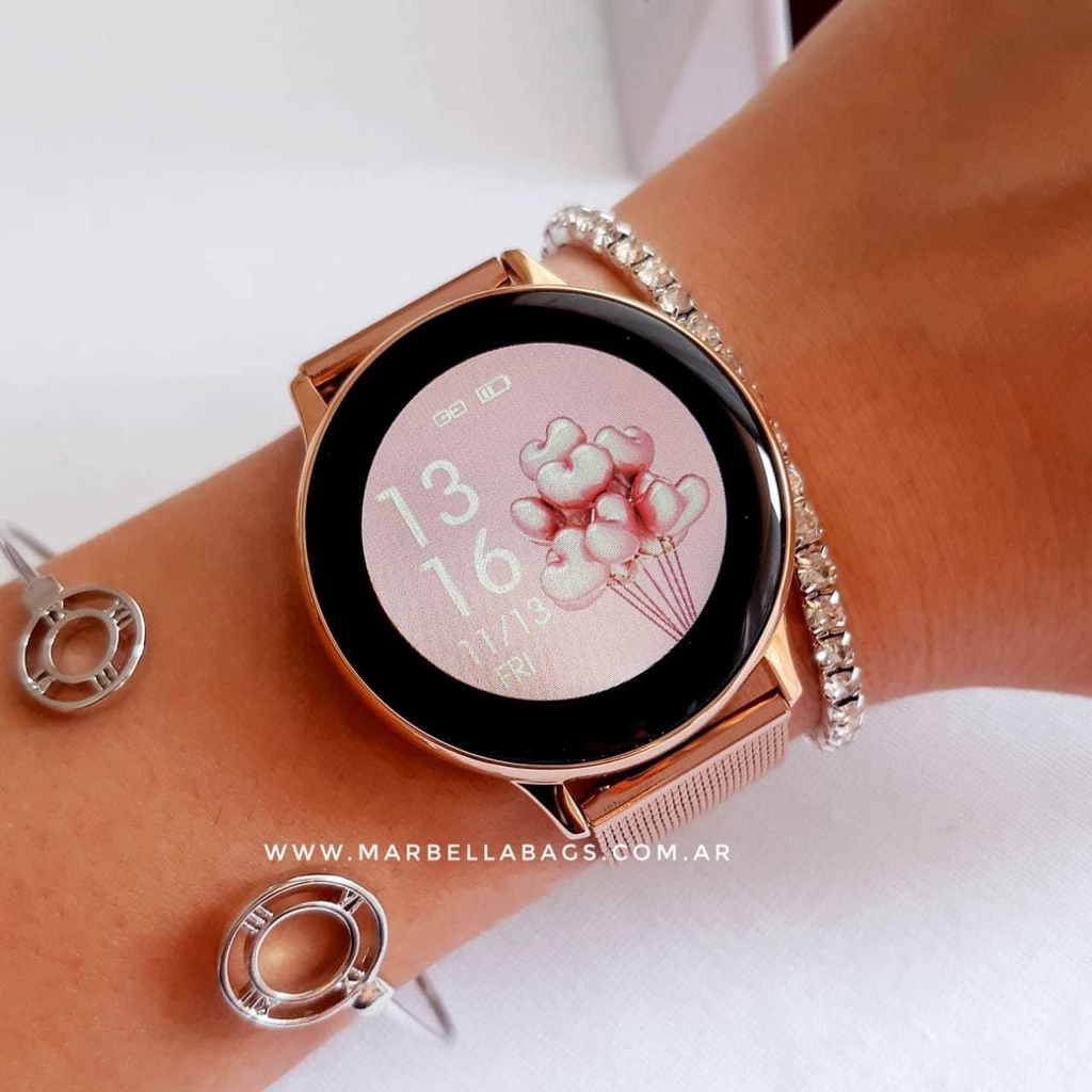 RELOJ SMART DT88 PRO DOS MALLAS ROSA GOLD