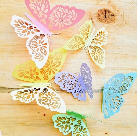 Set Mariposas pastel decoración x 6