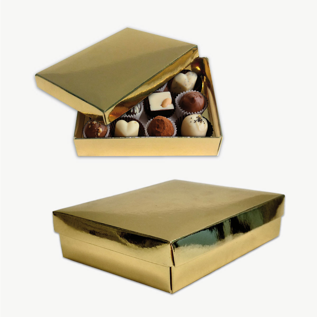 Cajas para Bombones Doradas Chocolates