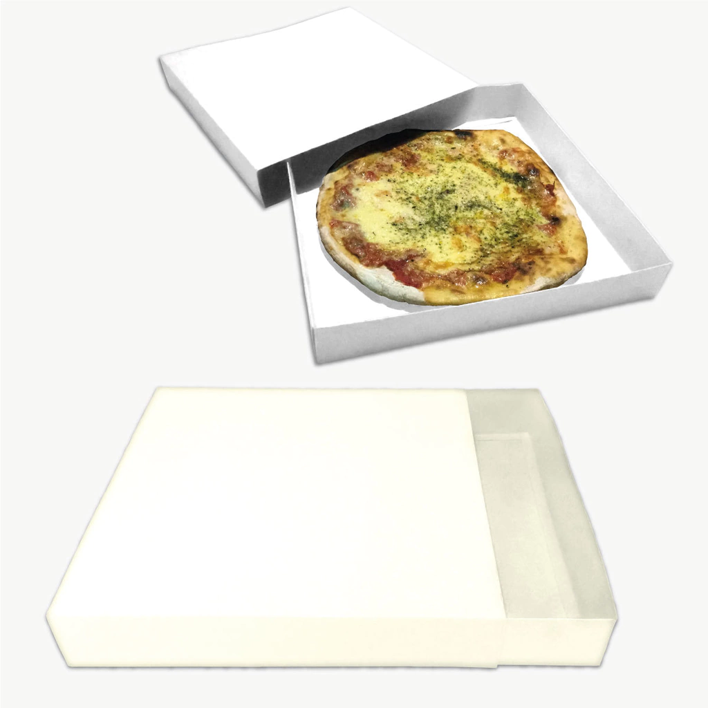 Caja para Pizza Deluxe Tipo Fosforera. Blanca