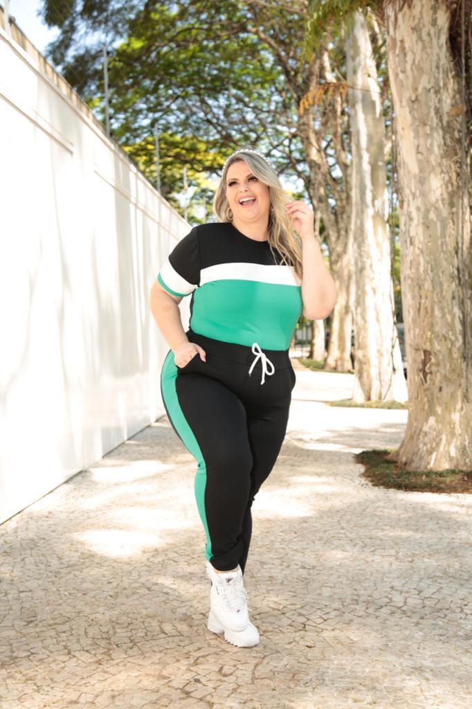 Conjunto Plus Size Crepe Tricolor - Mais Amor Atacado