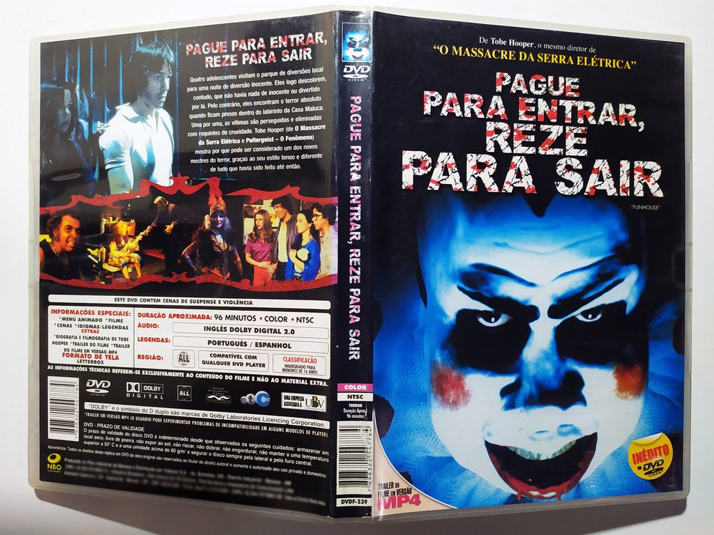 DVD Pague Para Entrar Reze Para Sair Funhouse Tobe Hooper Original