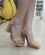Sandália Diflori tira com salto bloco em corda natural e fios dourados - DiFlori - Calçados Femininos