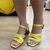 Sandália amarela com salto roxo - loja online