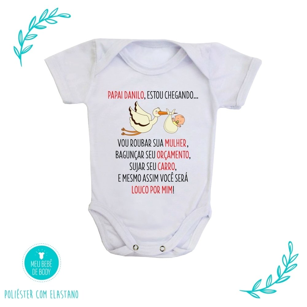 Body De Bebe Papai Estou Chegando Meu Bebe De Body