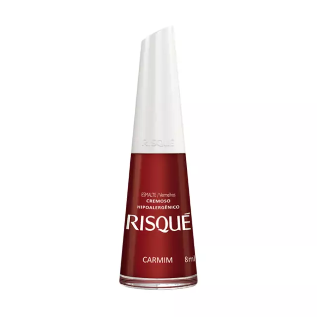 Esmalte Risque Carmim Vermelho escuro vivo cremoso 8ml