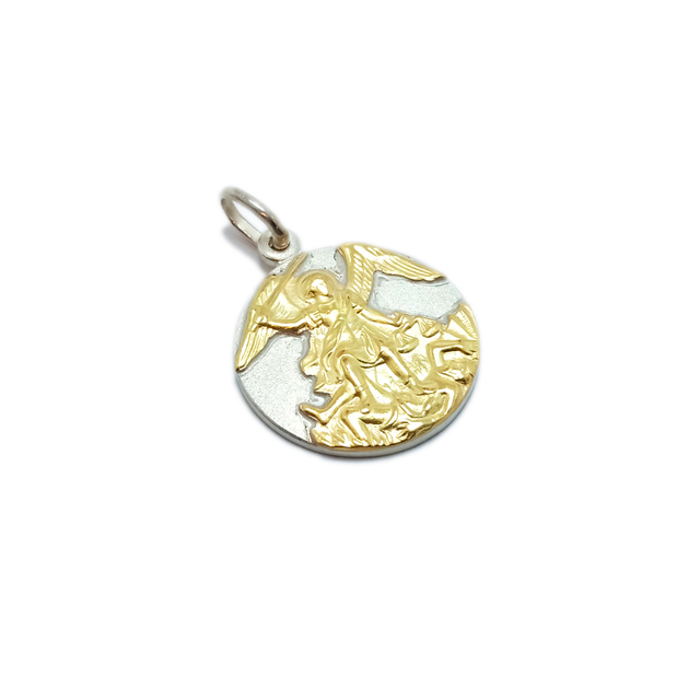 Medalla San Miguel Arcángel - Plata Y Oro - 22mm