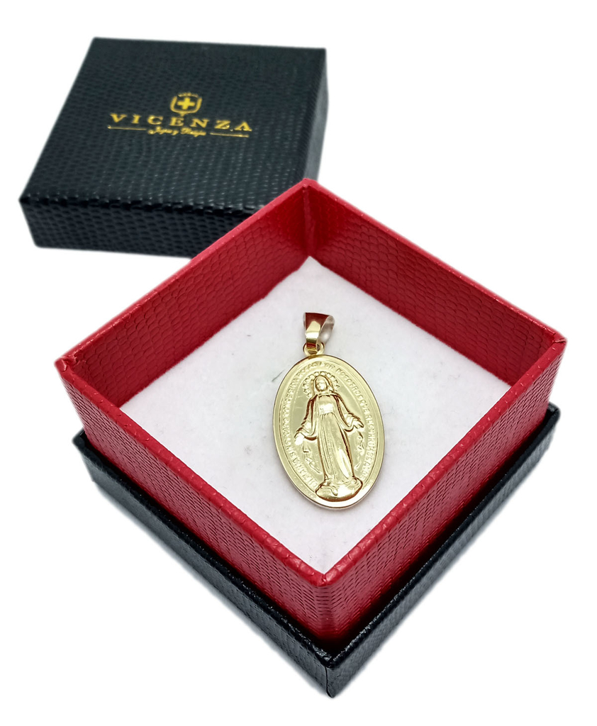Medalla Virgen Milagrosa - Plata con frente en oro 18k - Doble faz - 3