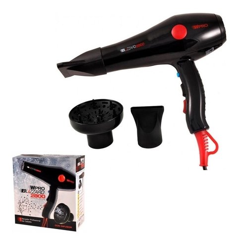 Secador De Pelo Profesional Blizzard 2800 Con Difusor Wpro