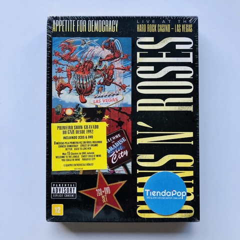 Cd + Dvd Guns N' Roses Appetite For Democracy Live At The Hard Rock Casino - Edicion Especial Limitada Boxset Dvd + 2 Cds Live - 50 Temas
