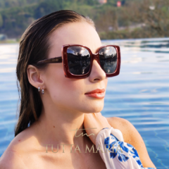 Óculos solar Lauren bordô lente cinza - comprar online