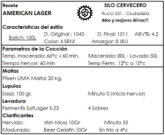 American Lager - Silo Cervecero | Insumos Cerveceros | Cerveza Artesanal