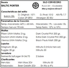 Receta Baltic Porter - comprar online