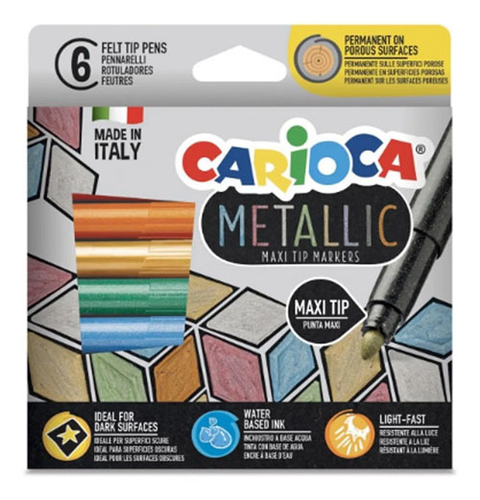 Fibra Color Carioca Jumbo Metalizada x 6