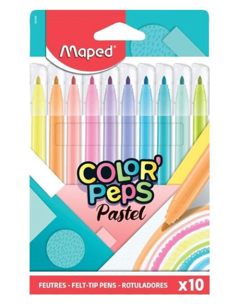 Fibra MAPED Color Peps PASTEL x10