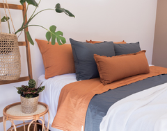 Dormitorio x5 para cama de 2 metros. (2 de 1.00x0.60cm lisos- 2 de 60x80cm lisos y 1 de 1.00x0.40cm Desflecado lisos Tussor o rayados) - comprar online